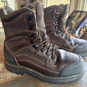 Craftsman Kryptor Mens Brown Leather Steel Toe Waterproof Work Boots 12W clean